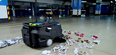 Puravita Services nutzt PUDU Kehrroboter zur Entfernung von Abfällen auf Parkplätzen und in Tiefgaragen
